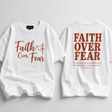 Faith Over Fear Christian T-Shirt – Faith Tee for Men & Women (Joshua 1:9)